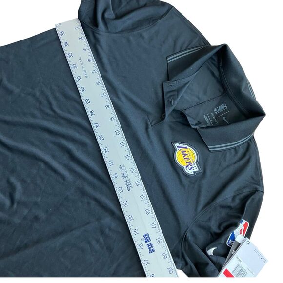 Nike Shirt Womens L Black Polo Los Angeles Lakers NBA Dri-Fit Swoosh Game Sporty - Picture 5 of 8